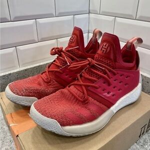 𝅺adidas Men’s Harden Volume 2 Bold Red Shoes‎ Size 9